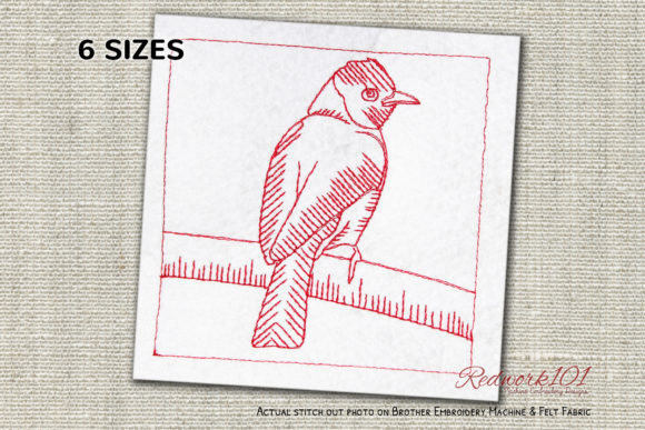 African Red-Eyed Bulbul Redwork – A Designer Review