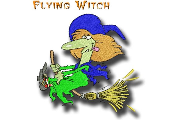 Flying Witch Embroidery Design Review for Boutique Sweatshirts